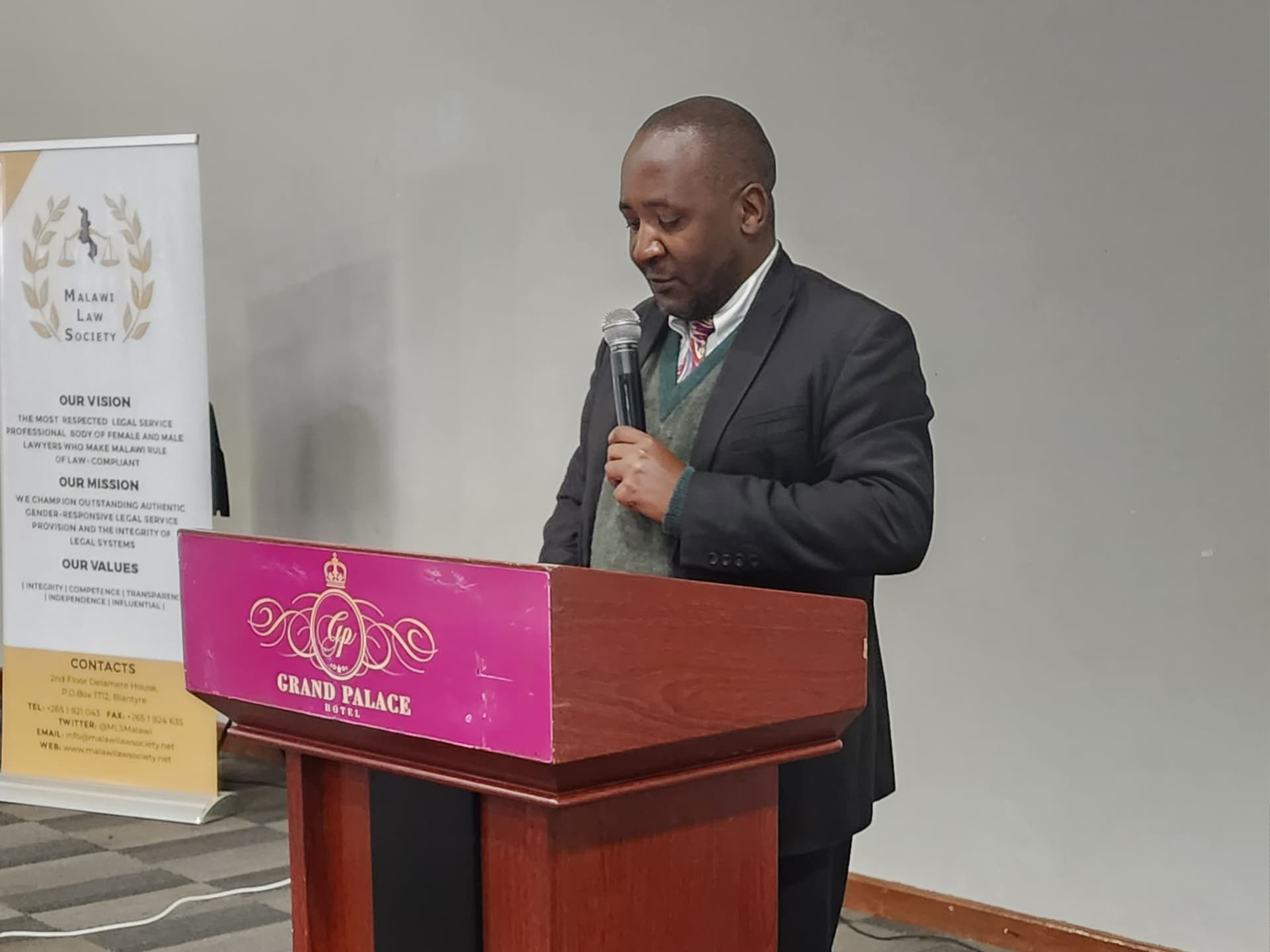 Justice Justus Kishindo during his presentation