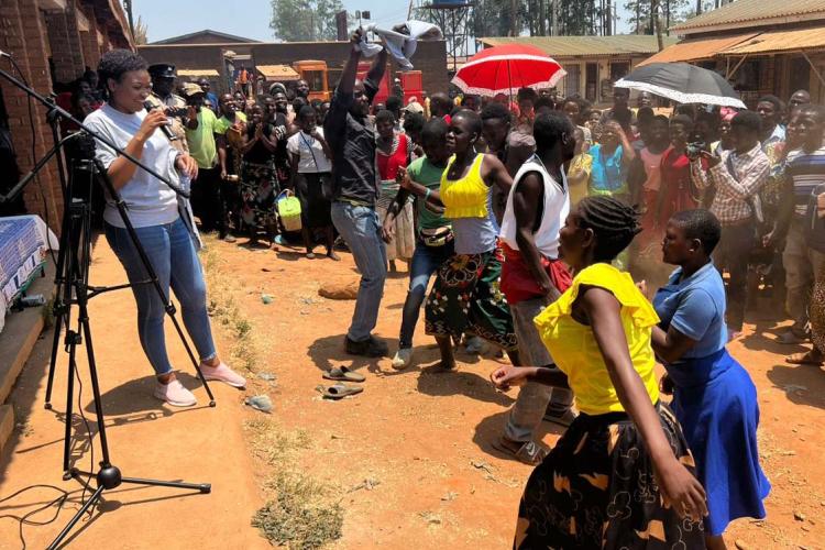 Counsel Kasambara addressing the crowd