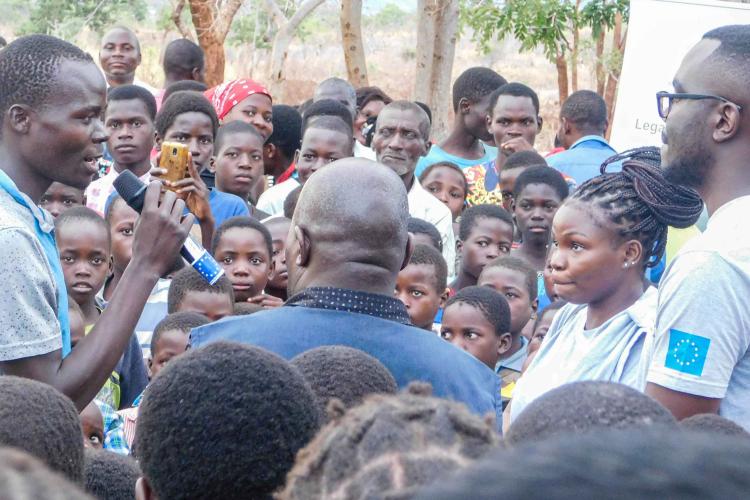 A partcipant answering questions during the event