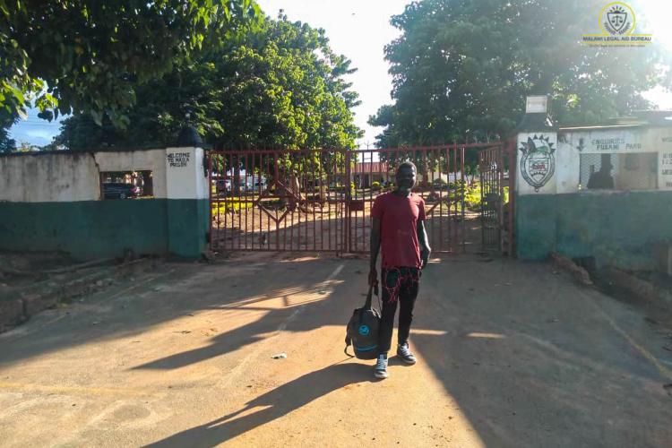 Mateyo Charles Mwale walks out of Maula Prison